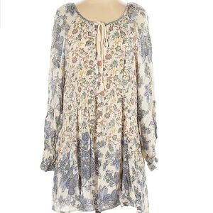 Free People Floral Mini Swing Dress
